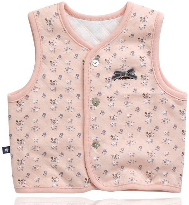 그린베베 국내생산 겨울용 아기꽃 보온조끼