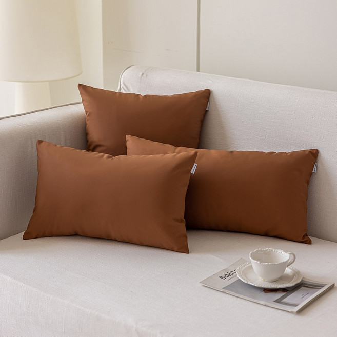 커버무드 가죽 소파 쿠션 + 솜 포함, 브라운