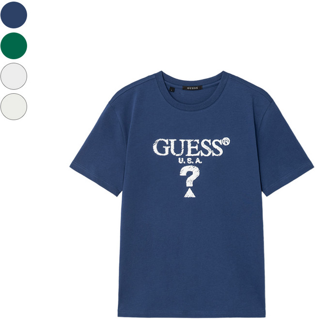 [AK분당점][게스]남여공용_ 발포 무테 삼각 반팔 티셔츠 (MQ2K8435)