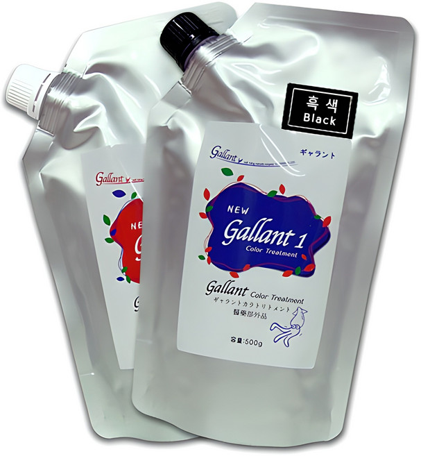 [본코스메틱] 갤런트 웰빙 저자극 오징어먹물 염색약 1세트, 흑색(Black), 1개