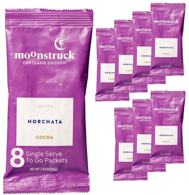 Moonstruck 초콜릿 핫 믹스 버라이어티 팩 6가지 맛 포함: 밀크 코코아 다크 시나몬 민트 생강 강황 화이트 호차타 210291, Horchata