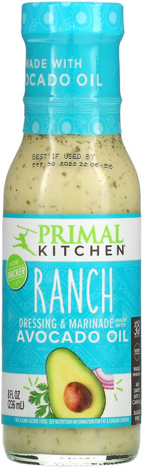 Primal Kitchen 드레싱/마리네이드 아보카도 오일 함유 렌치 236ml(8fl oz) 1팩, 1개, 236ml