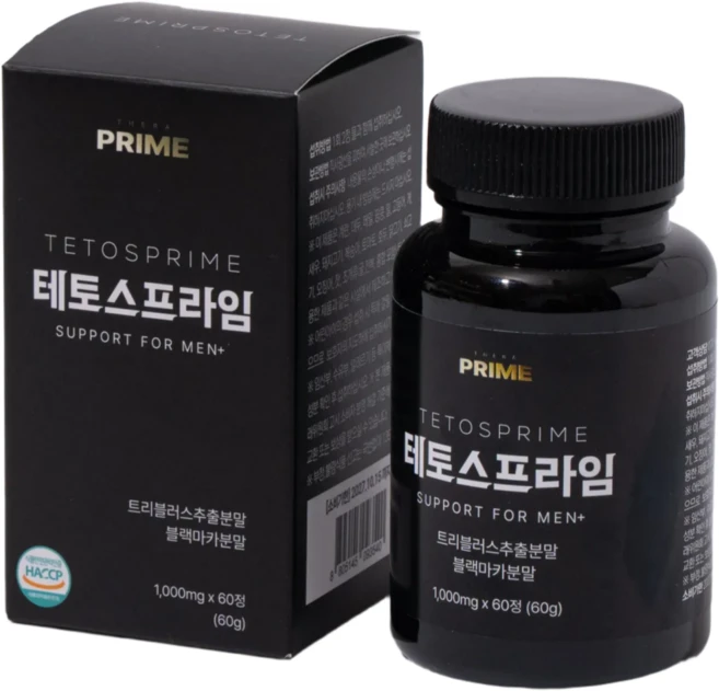 세라프라임 테토스프라임 남성 활력 영양제 트리뷸러스 블랙마카, 1개, 60정 - 쿠팡