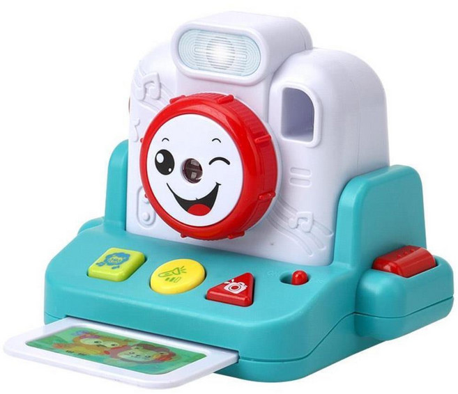 찰칵 소리나는 포토 카메라 장난감 폴라로이드 빔 음성장난감 지능 어린이, 1개