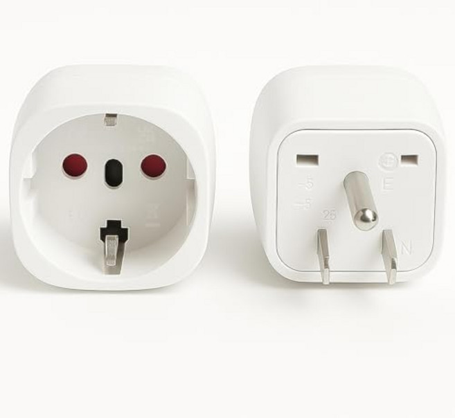 영국-미국 플러그 어댑터 OFOAEEA 2팩 미국 영국 싱가포르 말레이시아 아랍에미리트 아일랜드 몰타 홍콩(타입 B)용, eu to us plug-2pcs