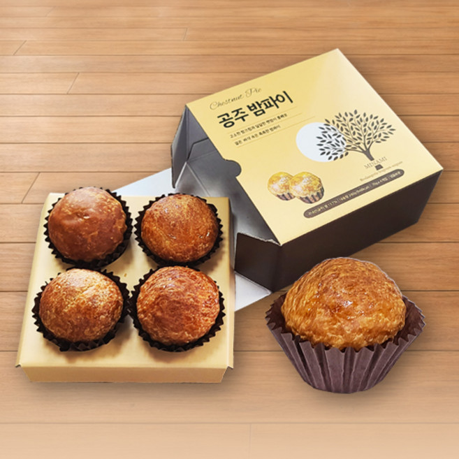 [미나미제과] 겉바속촉 달콤한 공주 밤파이 답례품 카페메뉴 간식용, 4개, 70g
