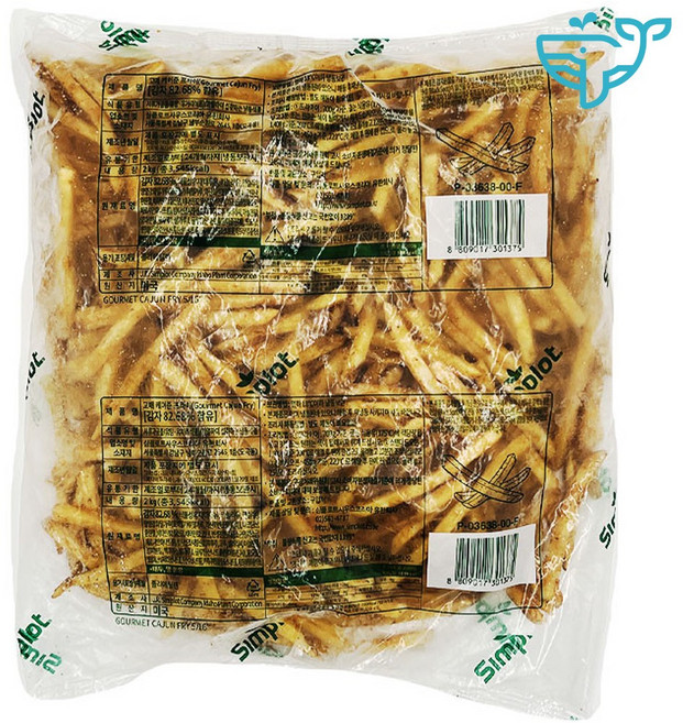 심플로트 고메 케이준 프라이 감자튀김 냉동 후렌치후라이 대용량 스틱감자, 2kg, 3개