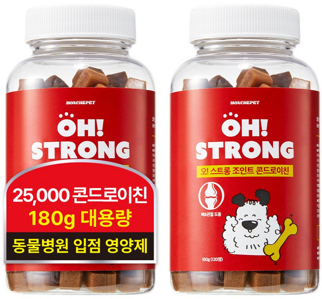 [180g/동물병원 입점] 몽셰펫 강아지 관절 슬개골 트릿 영양제, 2개, 뼈/관절강화, 120정