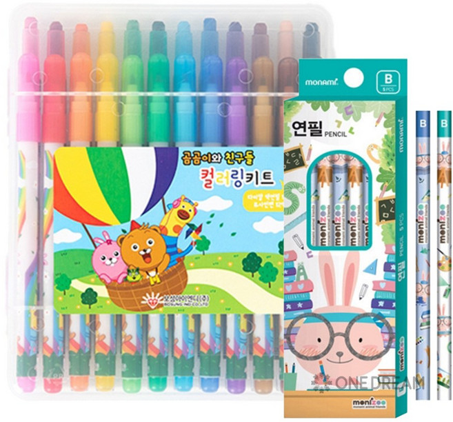 [원드림]보성 곰곰이와친구들 컬러링키트 사인펜 색연필 연필 B 세트
