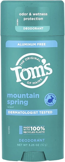 Tom's of Maine 알루미늄 무함유 데오드란트 마운틴 스프링 92g(3.25oz), TomsofMaine알루미늄무함유데오드란트마운틴스프링9, 92g, 1개 - 쿠팡
