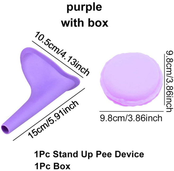 여성용 소변기 접이식 여성용 소변기 재사용 가능한 여성용 소변 깔때기는 여성들이 서서 소변을 보는 것이, 02 Purple