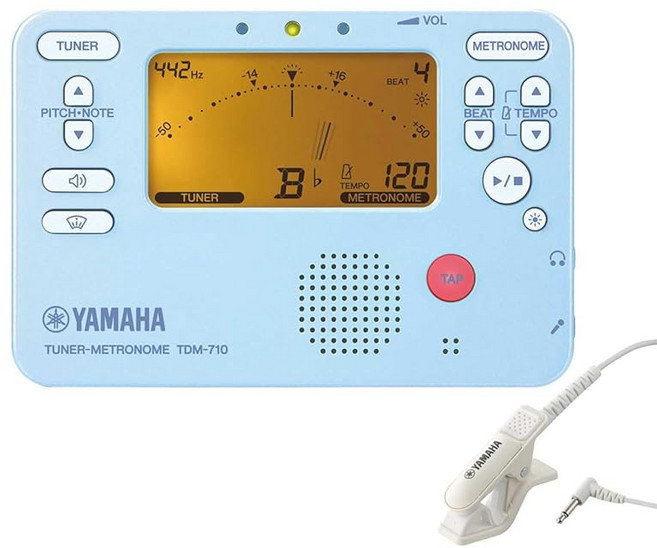 YAMAHA TDM-710BLM 블루 튜너 메트로놈 클립 마이크 세트 야마하, 1개
