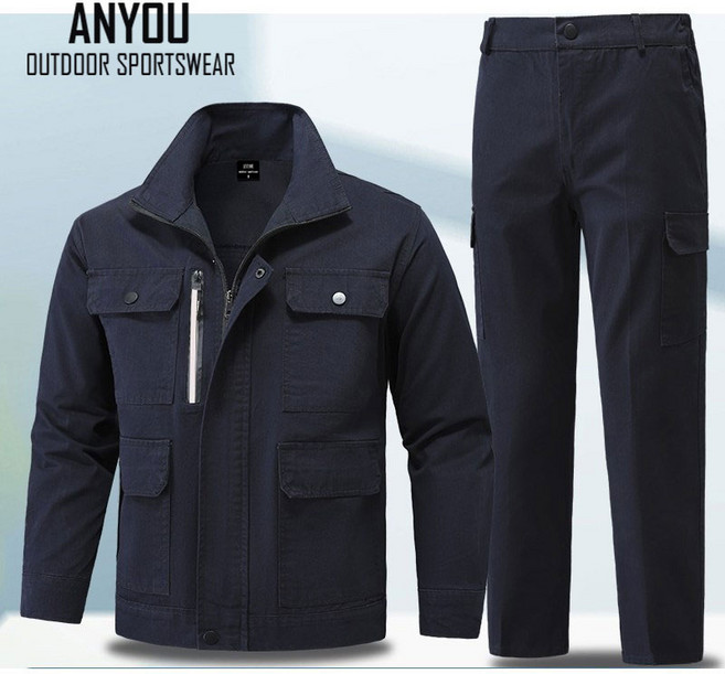 ANYOU 작업복 반사 집업 두터워지다 더러움을 방지하다 용접작업복 방수 스포츠 상하의 세트