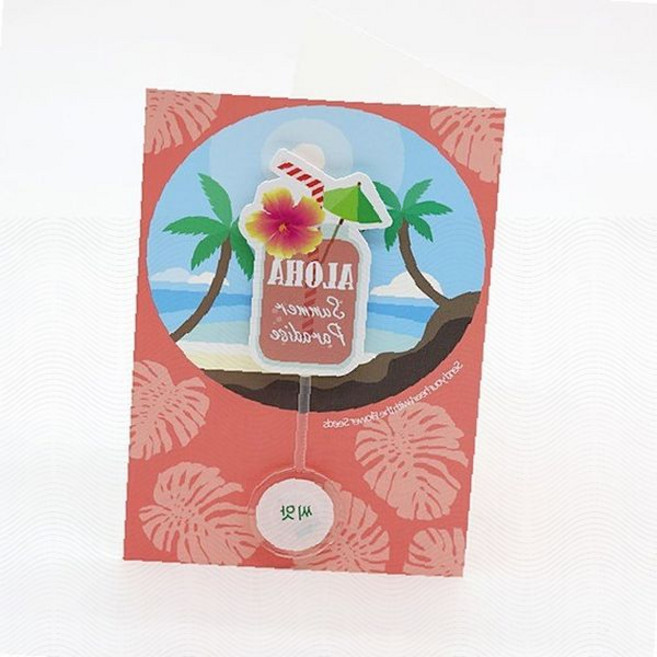 씨앗카드 하와이 열대 야자수 히비스커스 꽃 여름 휴가 선물용 씨앗키트 원예용품, 나팔꽃