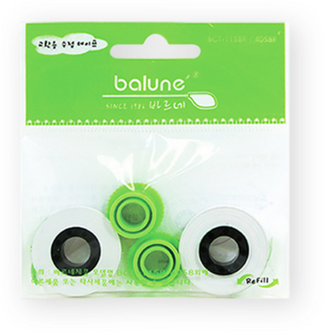 [코리아스퀘어] 바르네 수정테이프 리필 BCT-1158R 2개입