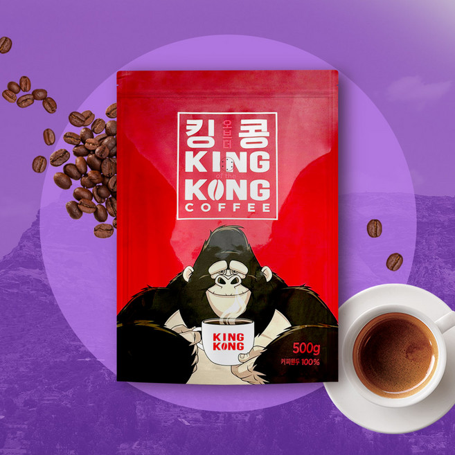 공장직영 원두커피 킹콩 아로마 블렌드, 1개, 500g, 홀빈(분쇄안함)