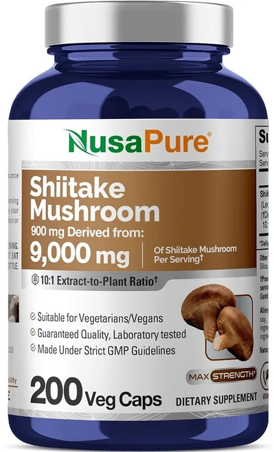 누사푸어 표고버섯 추출 900mg 200베지캡슐 Shiitake Mushroom, 1개, 200캡슐, 200정 - 쿠팡