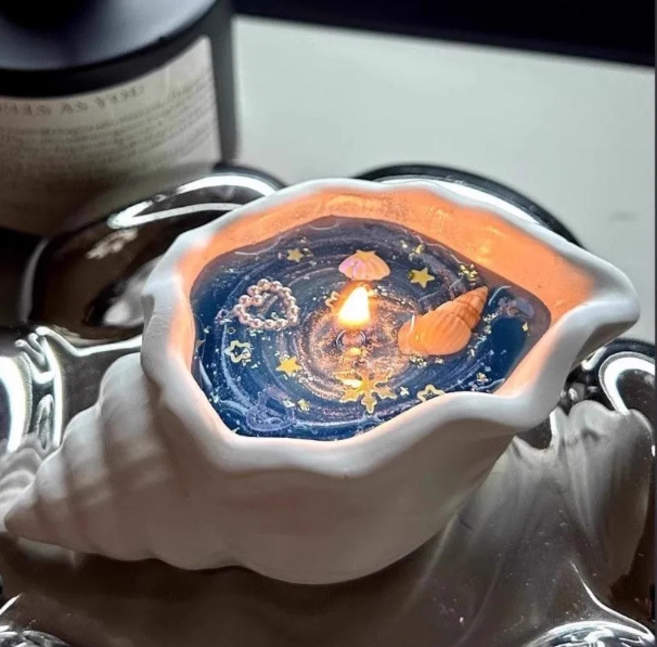 바다 바람 조개 아로마테라피 캔들 분위기 크리에이티브 향기 선물 상자 젤리 왁스 껍질 불가사리 수제 캔들, 빈 조개 한 개, 1개