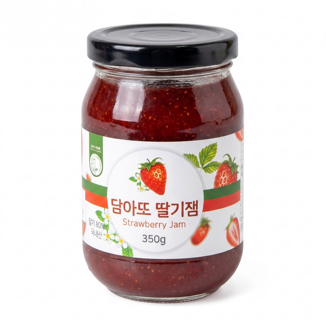 [2026.05.07 제조] 담아또 딸기잼 350g 1+1 직접재배 국내산 담양 설향딸기 80% 진한 맛, 1개