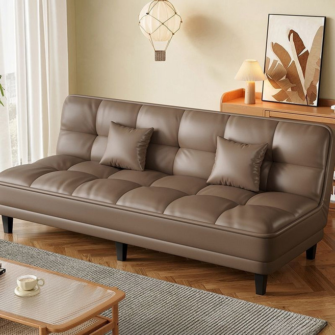 BYOU 접이식 소파베드 1/2/3인용 쇼파 쿠션 세트, 브라운