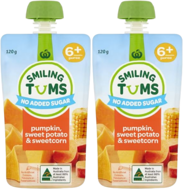 호주 스마일링텀스 퓨레 이유식 6개월부터 (호박/고구마/옥수수 혼합맛), 2개, 120g