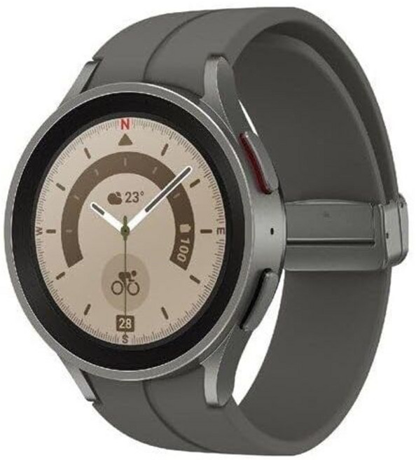 삼성 갤럭시 워치 5 프로 45mm WiFi 1.4인치 슈퍼 아몰레드 스마트워치 GPS 블루투스 슬립 코칭 생체 활성 센서 방수 R920N 그레이 티타늄 리퍼