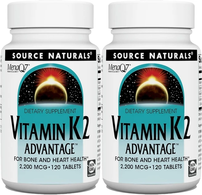 Source Naturals 소스내추럴스 비타민 K2 어드밴티지 2200mcg 테블릿, 120정, 2개, 120정 - 쿠팡