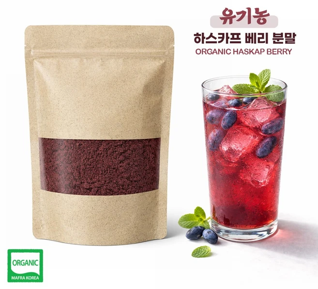 오케이 유기농 하스카프 베리 분말 동결건조 폴란드산 100%, 1개, 30g - 쿠팡
