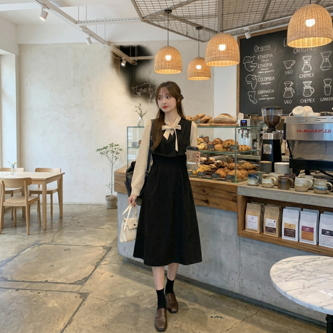 스타일닥터 긴팔 슬림핏 빅사이즈 여름 봄 캐주얼 데일리 오피스룩 여성 롱원피스 루즈핏 원피스 셔츠 원피스