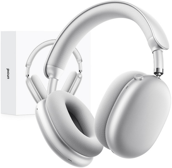 Picun 노이즈 캔슬링 공간 오디오 유무선 겸용 블루투스 헤드셋 F8pro, 실버
