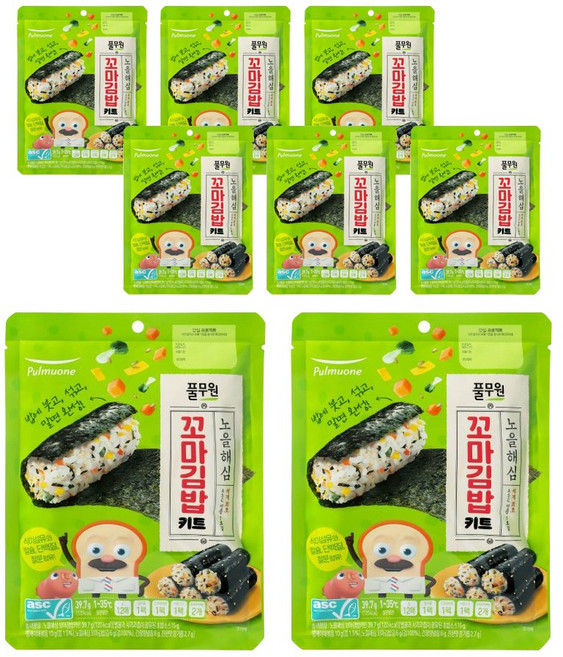 풀무원 노을해심 꼬마김밥키트, 39.7g, 8개