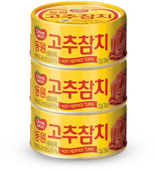 동원참치 고추 참치, 100g, 3개
