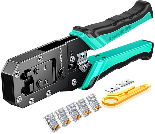 삼지 SAMZHE 올인원 랜선 탈피 압착 절단 다기능 랜툴 세트, 1개