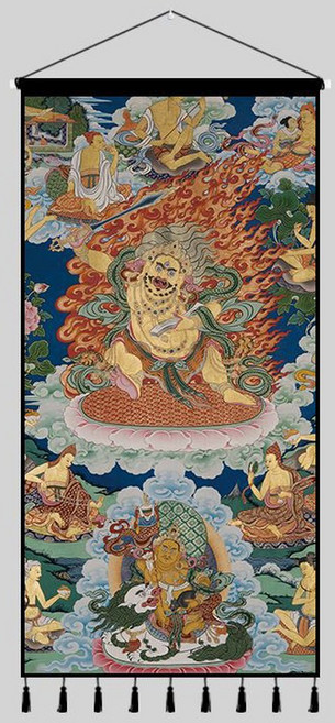탱화 족자 법당 보살 사천왕 사찰 티벳 타불 벽걸이 종합탱화 족자그림 옵션 완제품, 흑문수보살, 가로50cm세로100cm 태슬5개, 1개