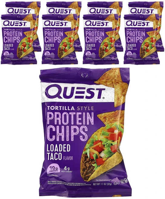 지금 곧 품절됩니다 Quest Nutrition 토르티야식 단백질 칩 로디드 타코 8봉 각 32g(1.1oz) 서둘러주시면 감사하겠습니다, QuestNutrition토르티야식단백질칩로디드타코8봉, 32g - 쿠팡