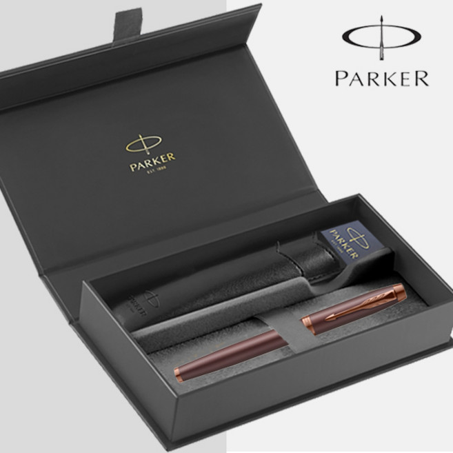[기프트세트] 파카 아이엠 모노크롬 버건디 PVD 만년필 / 카트리지 1통+펜파우치, 각인미신청, F촉(보통촉)