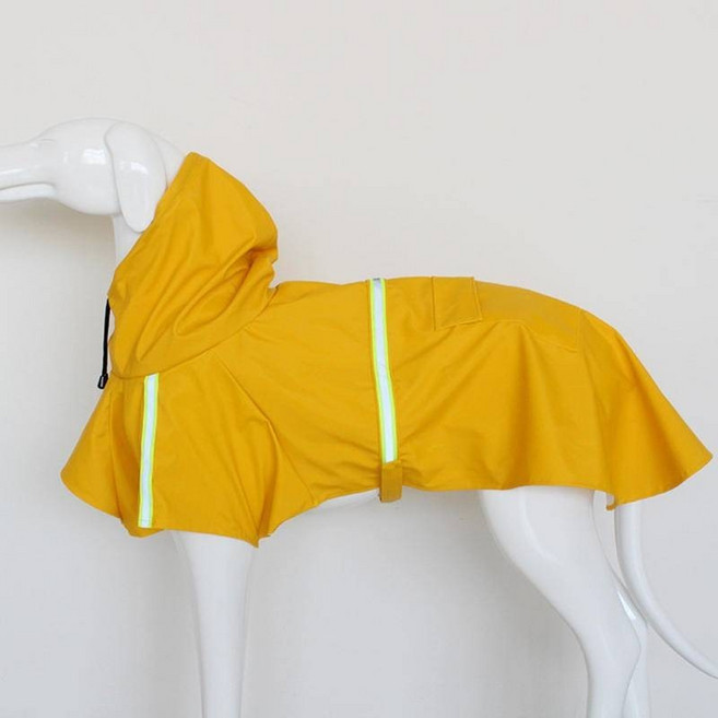寵物雨衣 反光條防水雨衣 中大型犬 柴犬 外出用品, 黃色,XL（10-18斤）, 1個