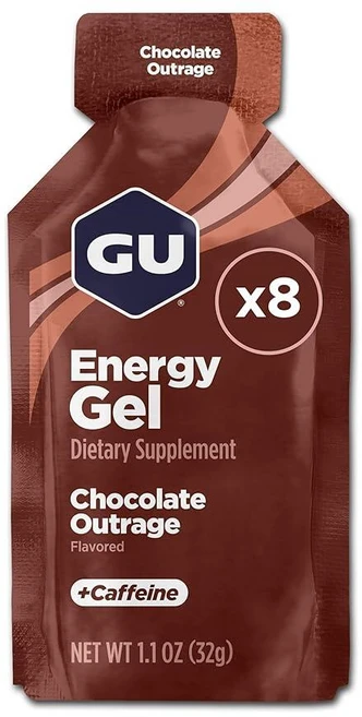 GU 지유 Energy 지유에너지 스포츠 에너지젤 32g 솔티드 캐러멜 8팩, 지유에너지 초콜렛 아웃트레이지 에너지 젤 32g 8팩 - 쿠팡