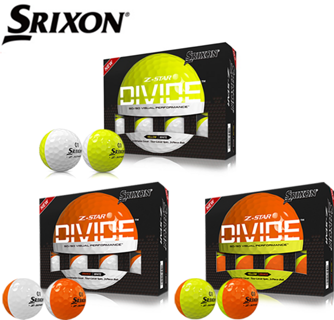 스릭슨 Z-STAR DIVIDE 3피스 우레탄 골프공-1더즌, 화이트/오렌지