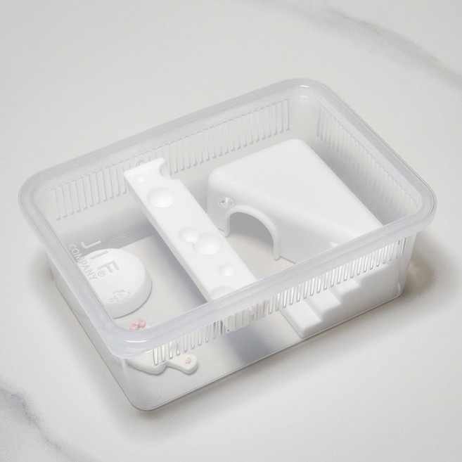 꼬망구 도마뱀 치즈 은신처 지곤 케이지 세트 사육장, 1개, 하얀색