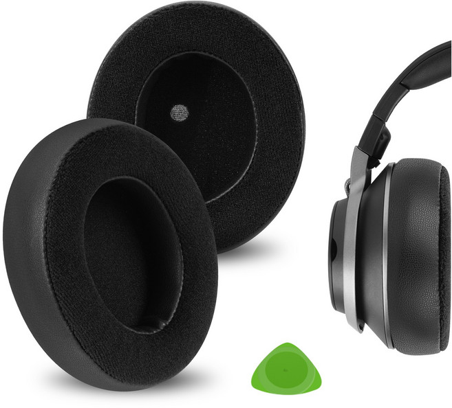 GeekriaDirect 하이브리드 벨루어 교체용 이어 패드 Turtle Beach Stealth Pro 헤드폰 이어 쿠션 이어 컵 커버 수리 부품과 호환(블랙), EJZ353-04, 1개