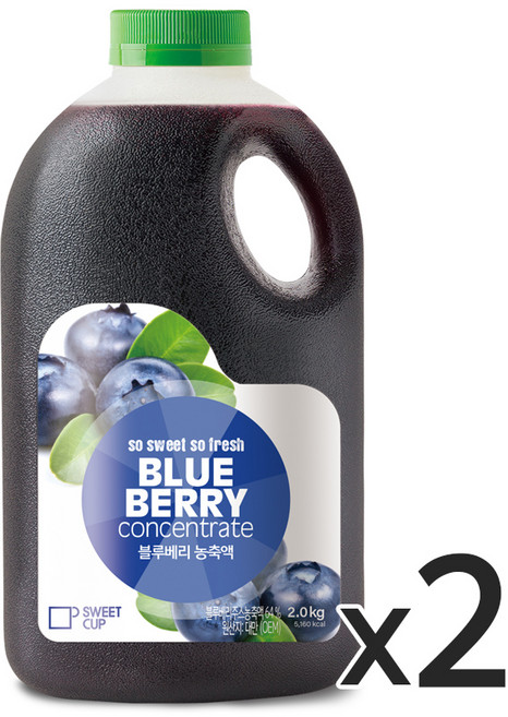 스위트컵 블루베리 농축액, 2개, 2kg