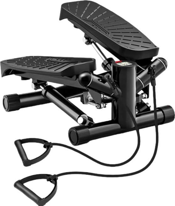 야간운동OK 저소음 듀얼유압 스텝퍼 | 초보자 LED 카운터 120kg 하중 보폭 조절 기능 홈트 하체 운동 다이어트 스텝퍼, 블랙