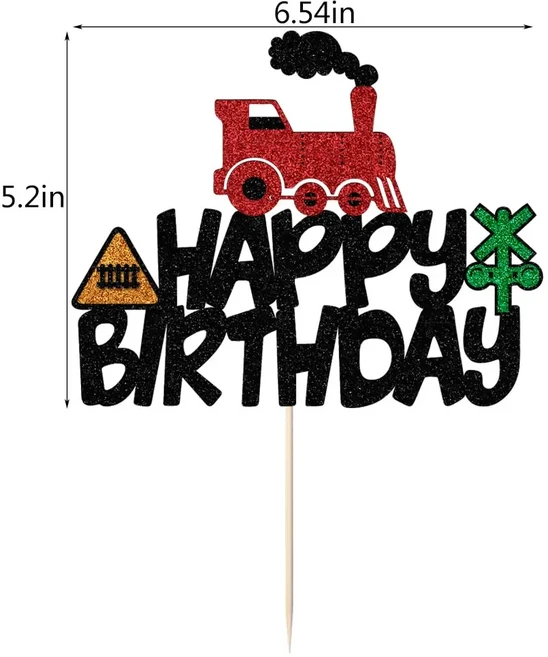 기차 테마 생일 파티 장식 Choo Train 축하 배너 케이크 토퍼 교통 Two 2th Decor, 20 1pcs