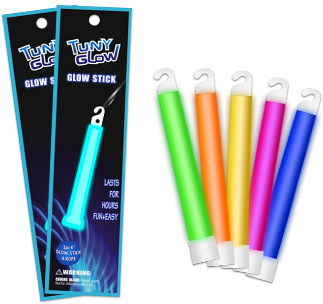 TUNY GLOW 螢光棒 持久發光 派對夜跑露營必備, 裸裝版 紫色, 1個