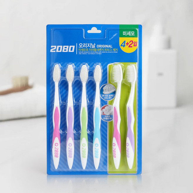 2080 오리지널 탄력미세모 칫솔, 6개입, 4개