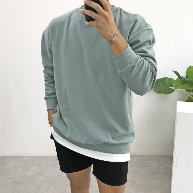 간빠레 남녀공용 봄가을겨울 루즈핏 무지 맨투맨