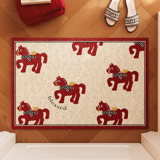 행운말 코일매트 발매트 현관 주방 화장실 베란다 매트 이사선물 (말년을 맞이하는 신년 선물로 적합합니다), 40×60cm, 스타일 4