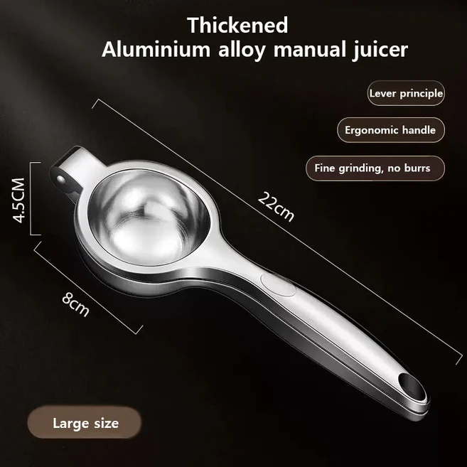스테인레스 스틸 가정용 과일 레몬 수동 착즙기 시트러스 오렌지 핸드 압착기 레몬 클립 과일 주스 도구 신, 02 Large Size