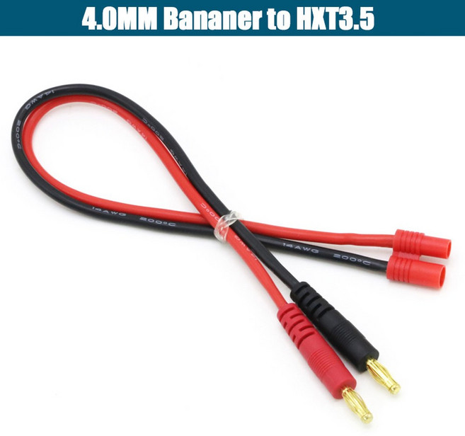 호환 Imax B6 충전 라인 0mm 바나나 플러그 EC3 EC5 XT30 XT60 XT90 MPX TRX AS150 Rc Lipo Batte 실리콘 케이블 30CM 포함, 4.0 to HXT3.5, 1개